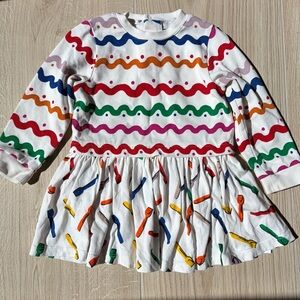 Stella McCartney Multicolor Patterned Kids Girls Long Sleeved Sweatshirt Dress